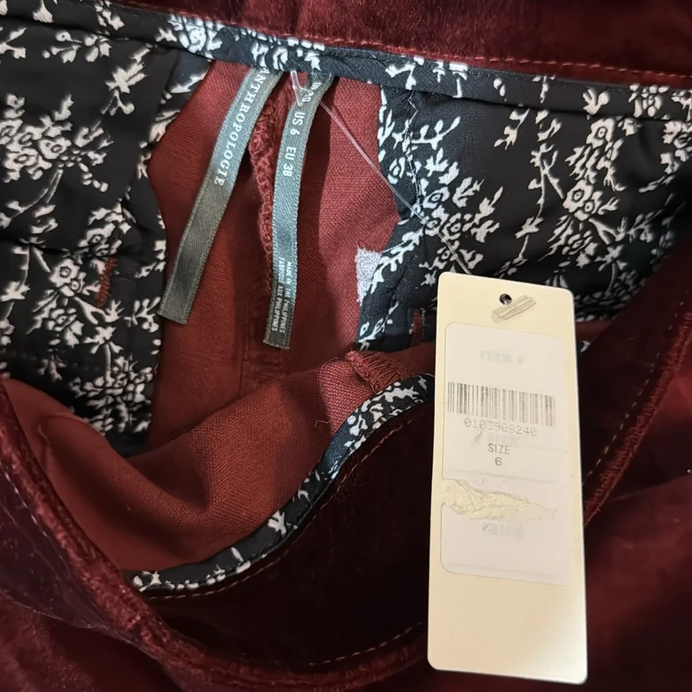 NWT! By Anthropologie Velvet Flare Pants - Size 6 🎆